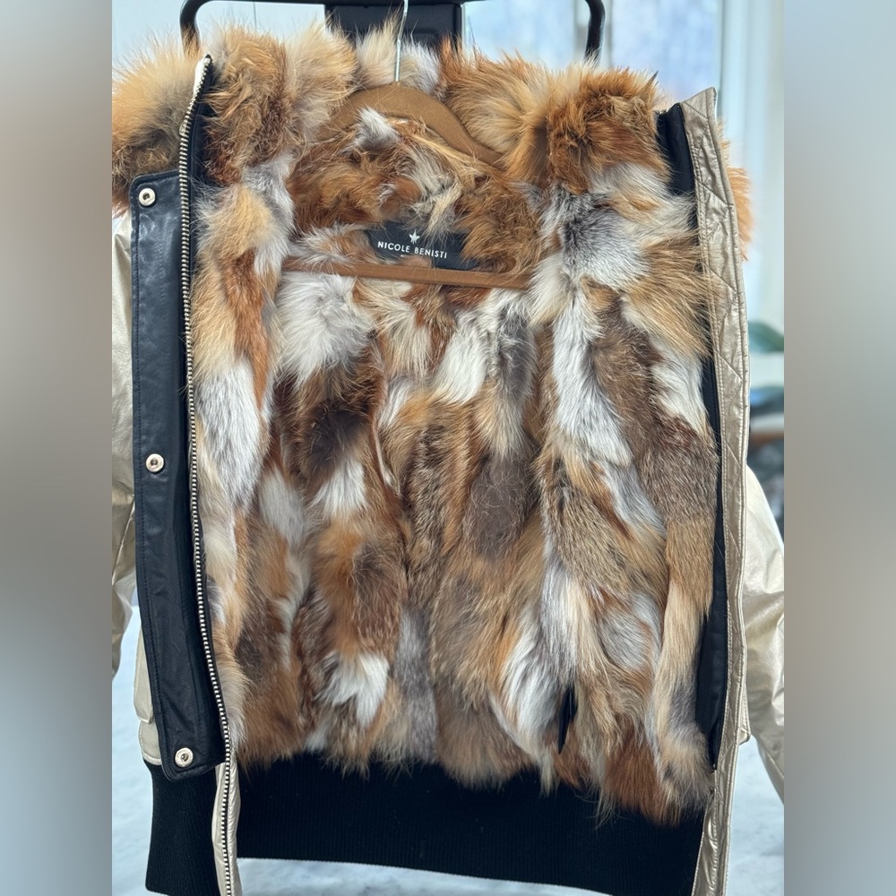 NWT Nicole Benisti red fox jacket